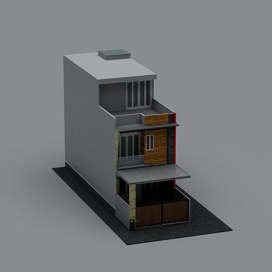 Unique Low-Polygon Urban Building 3D model
