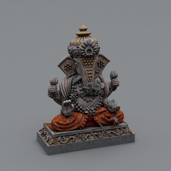 Ganesha Statue 3D Model for Creative Projects