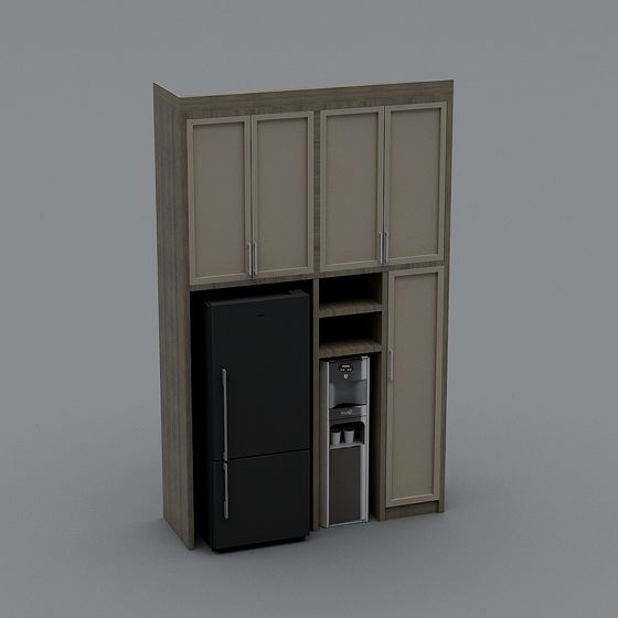 Stylish Low-Poly Refrigerator 3D model