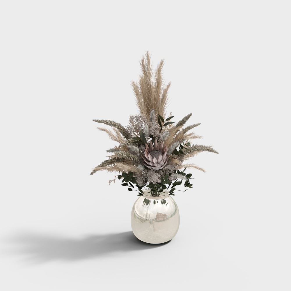 Silver Mirror Vase 3D model