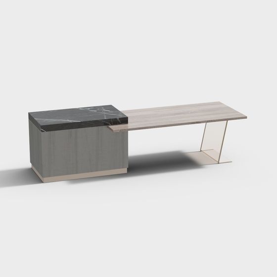 Modern Minimalist Office Desk 3D model