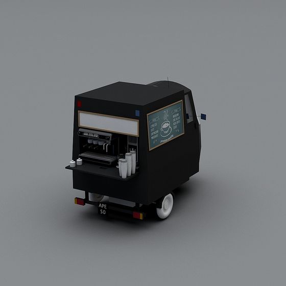 Mobile Coffee Cart 3D model