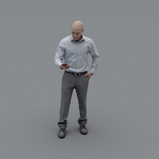 Urban Walker Low Polygon 3D Model