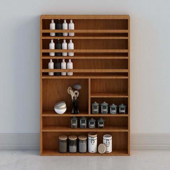Minimalist Kitchen Storage Rack 3D model