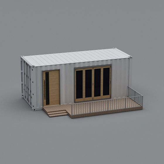 Stylish Shipping Container House 3D model