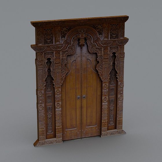 Antique Wooden Door 3D model