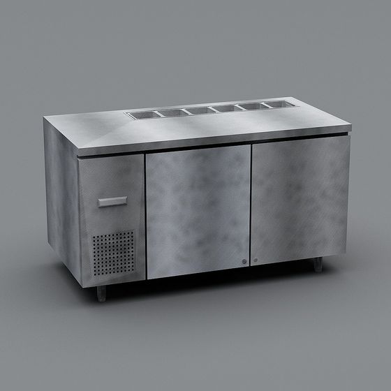 Stainless Steel Refrigerated Display Case 3D model