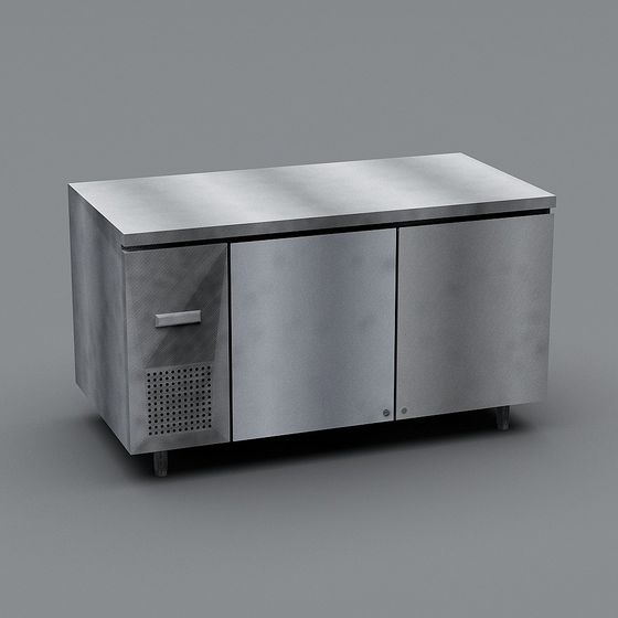 Modern Steel Refrigerator 3D model