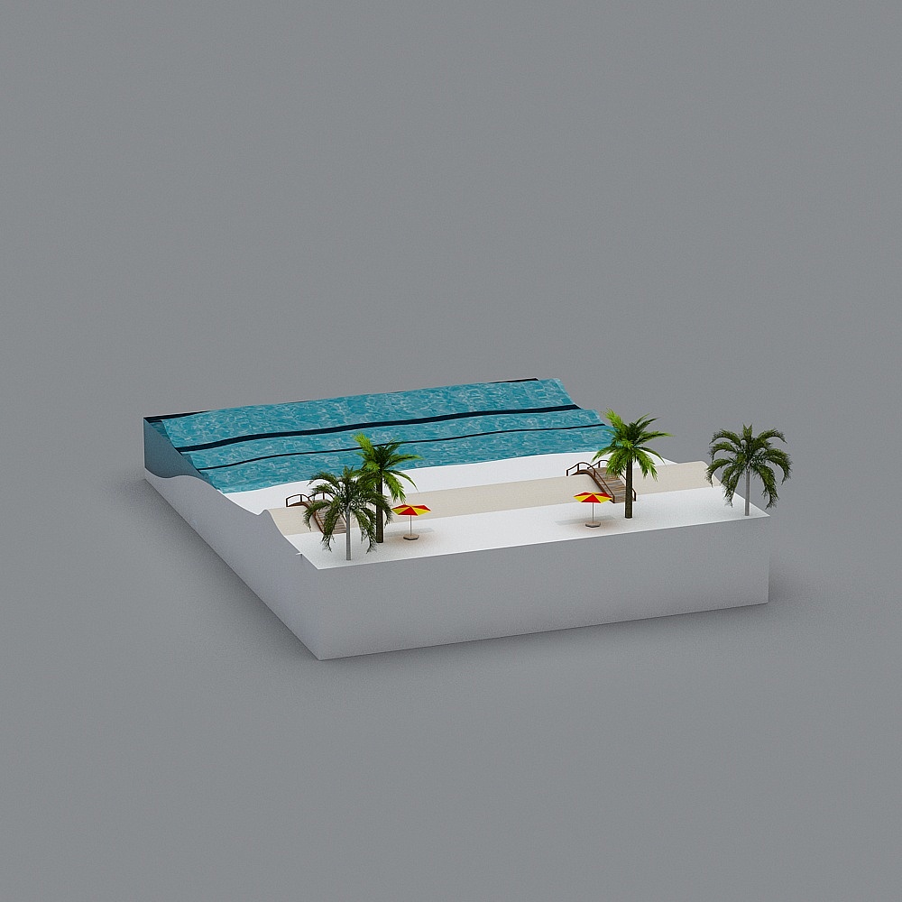 Tropical Beachside Oasis 3D model