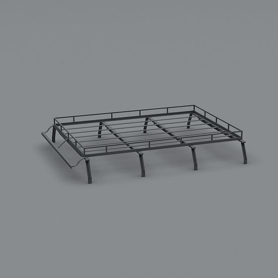 Stylish Low-Poly Bed Frame 3D model