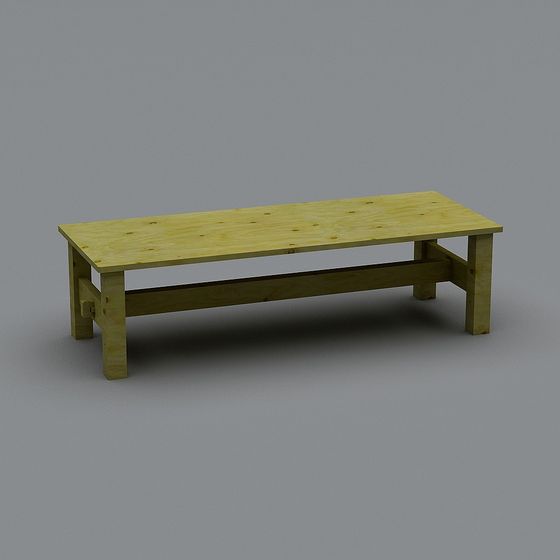 Minimalist Wooden Table 3D model