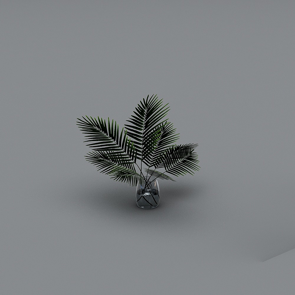 花瓶の中のヤシの葉