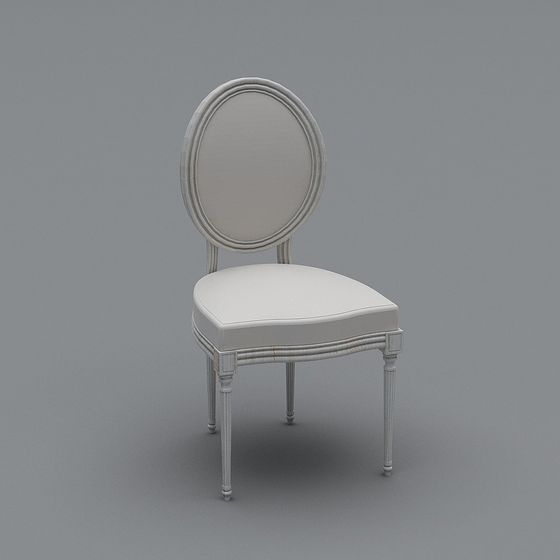 Elegant Oval Back Chair 3D model