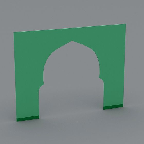 Arched Gateway 3D model in Low-Polygon Style