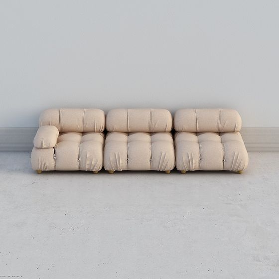 Low-Polygon Modern Sofa 3D Model