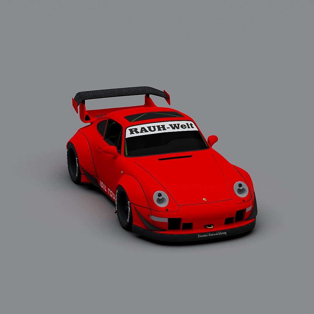 Vibrant Red Racing Car 3D model