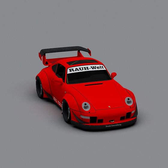 Vibrant Red Racing Car 3D model
