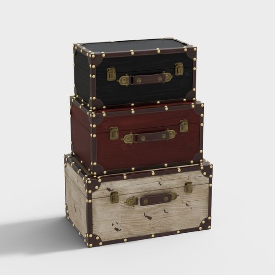 Elegant Travel Suitcase Set 3D model for Design Projects