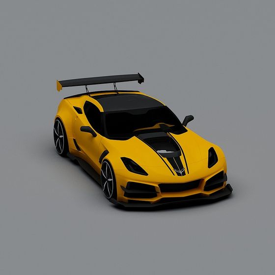 Low Poly High Detail Sports Car 3D model