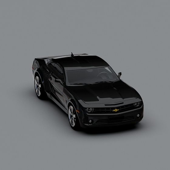 High-Detail Black Chevrolet Camaro 3D model