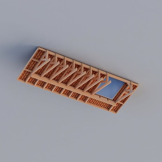 Artistic Roof Structure 3D model with Unique Aesthetic