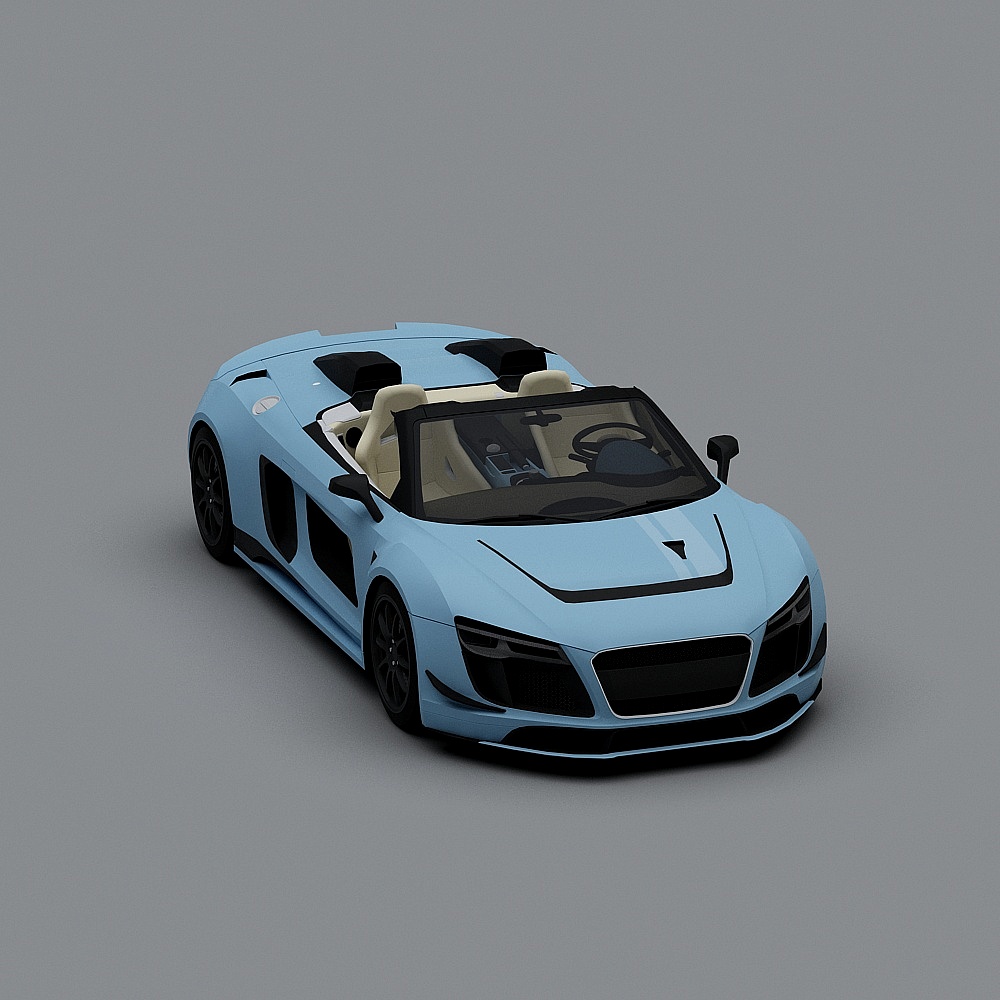 Futuristic Low-Poly Sports Car 3D model