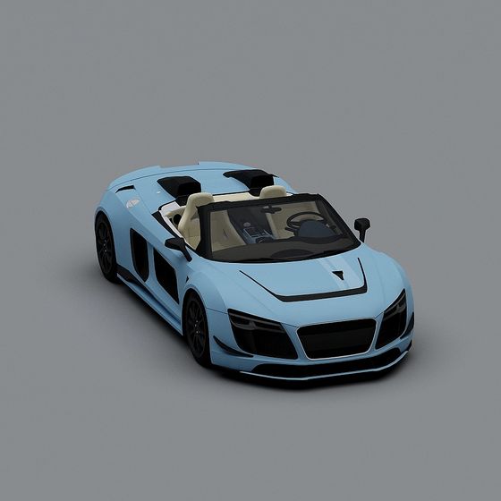 Futuristic Low-Poly Sports Car 3D model