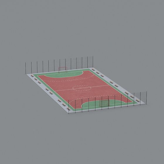 Low-Poly High-Detail Football Field 3D model