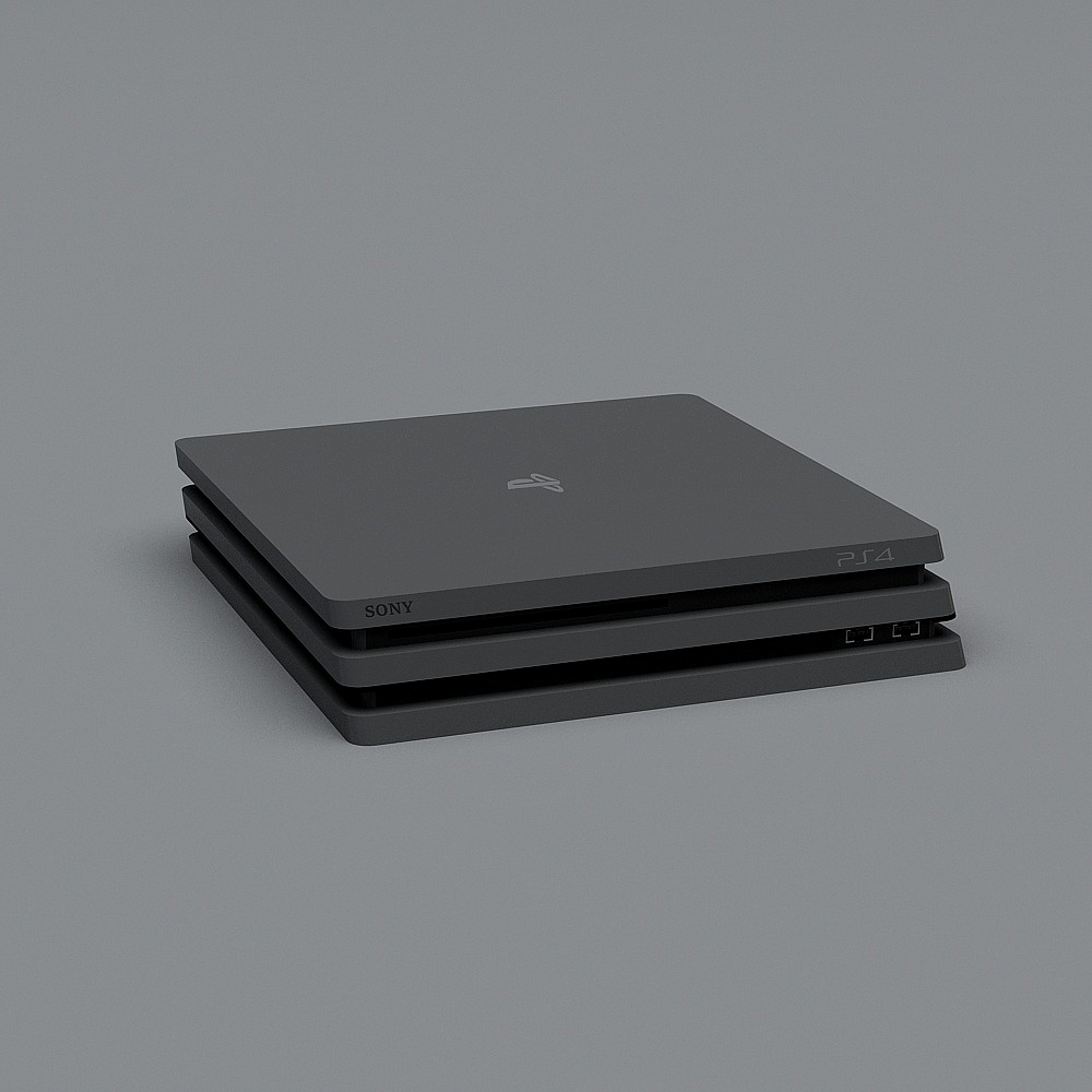 Low-Poly PS4 Game Console 3D model