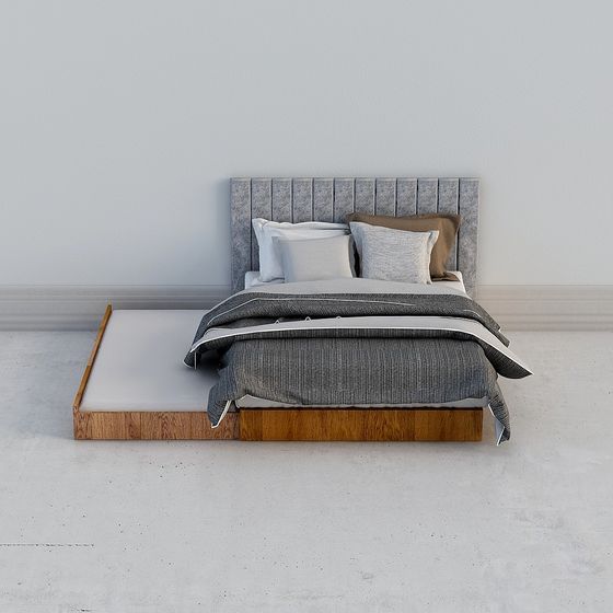 Modern Minimalist Bed Frame 3D Model