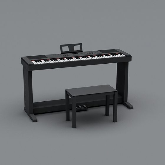 Low-Poly Electronic Piano 3D model for Modern Design
