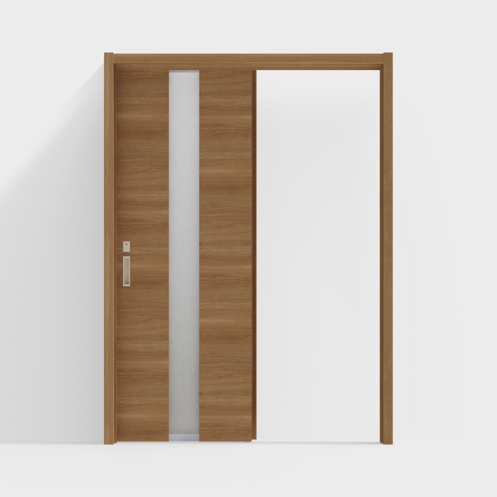 LIXIL wooden door - interior door - LGM single sliding door - DY clear tea cherry wood color