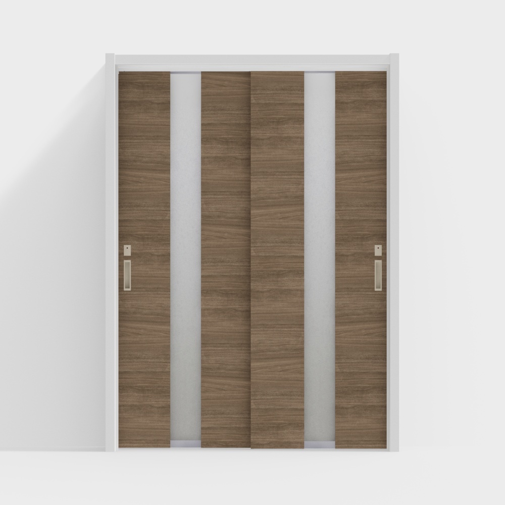 Portes en bois LIXIL - Portes intérieures - Portes coulissantes doubles LGM - Couleur noix de café DZ