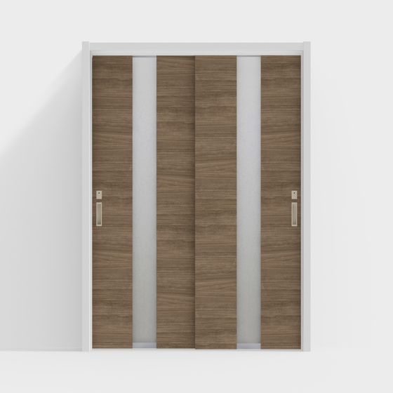 Portes en bois LIXIL - Portes intérieures - Portes coulissantes doubles LGM - Couleur noix de café DZ