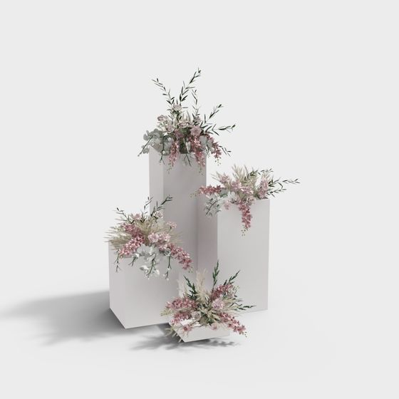 Elegant Cubic Planter 3D model for Serene Gardens
