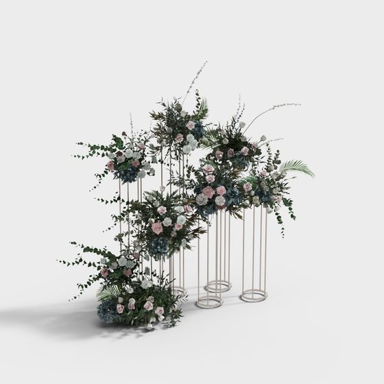 Floral Arch Low-Poly 3D Model