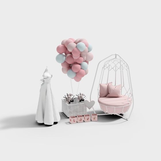 Romantic Dreamy 3D Model for Creative Projects