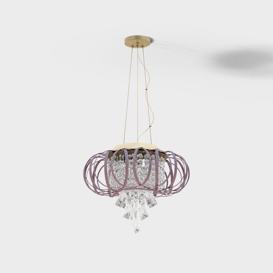 Elegant Low-Poly Chandelier 3D Model
