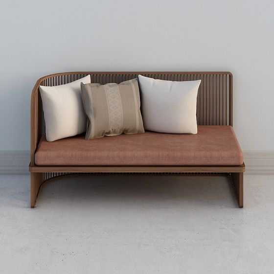 Urban Retreat 3D Model Sofa in Low-Poly Style