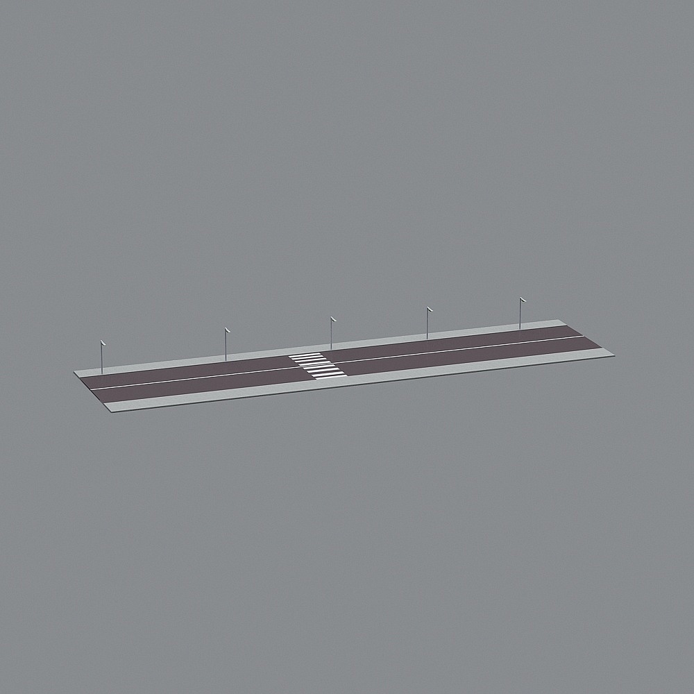 Realistic Low Poly Airport Runway 3D model