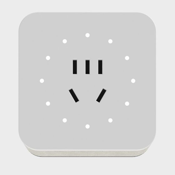 Minimalist Low-Poly 3D Model Socket