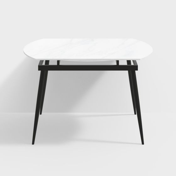 Stylish Marble Dining Table 3D model for Modern Spaces