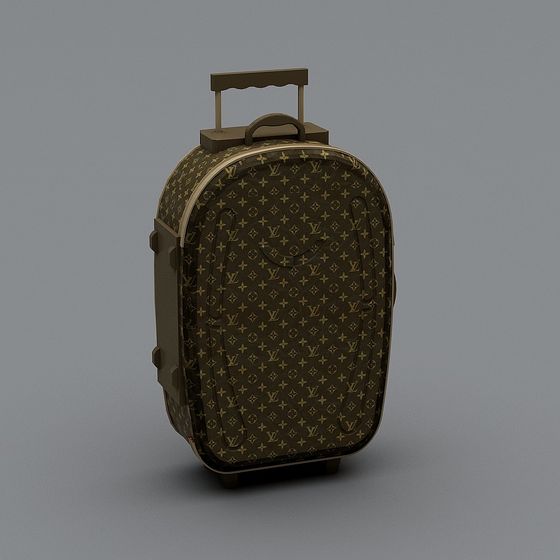 Elegant Low-Poly Travel Suitcase 3D Model