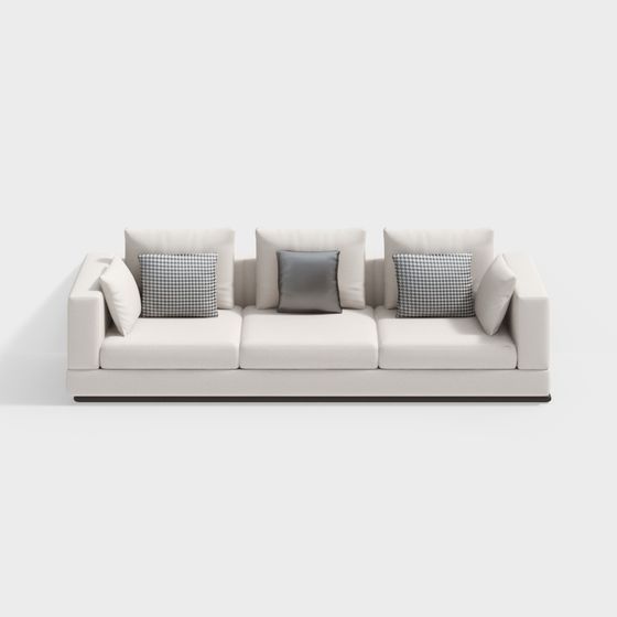 Elegant Low-Polygon Sofa 3D model for Modern Interiors