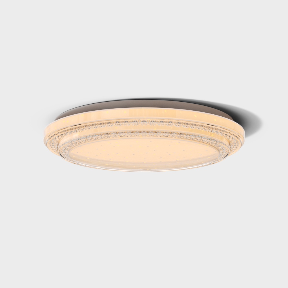 Light luxury ceiling lamp round 36W 2700-6500K bedroom yellow light