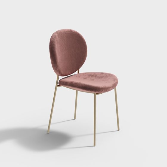 Velvet Elegance 3D model Chair