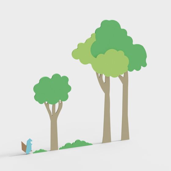 Playful Low-Poly Tree 3D model for Creative Projects