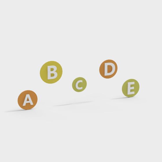 Playful Low-Poly Alphabet Letters 3D Model Set