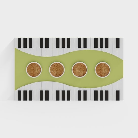 Creative Piano Keyboard Decoration Panel 3D model