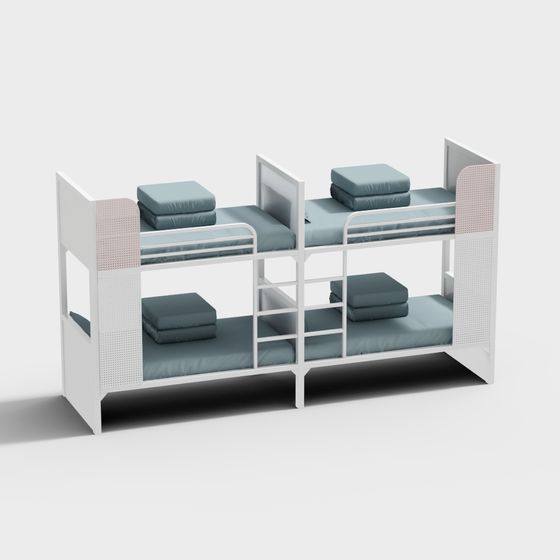 Stylish Bunk Bed 3D model for Modern Spaces